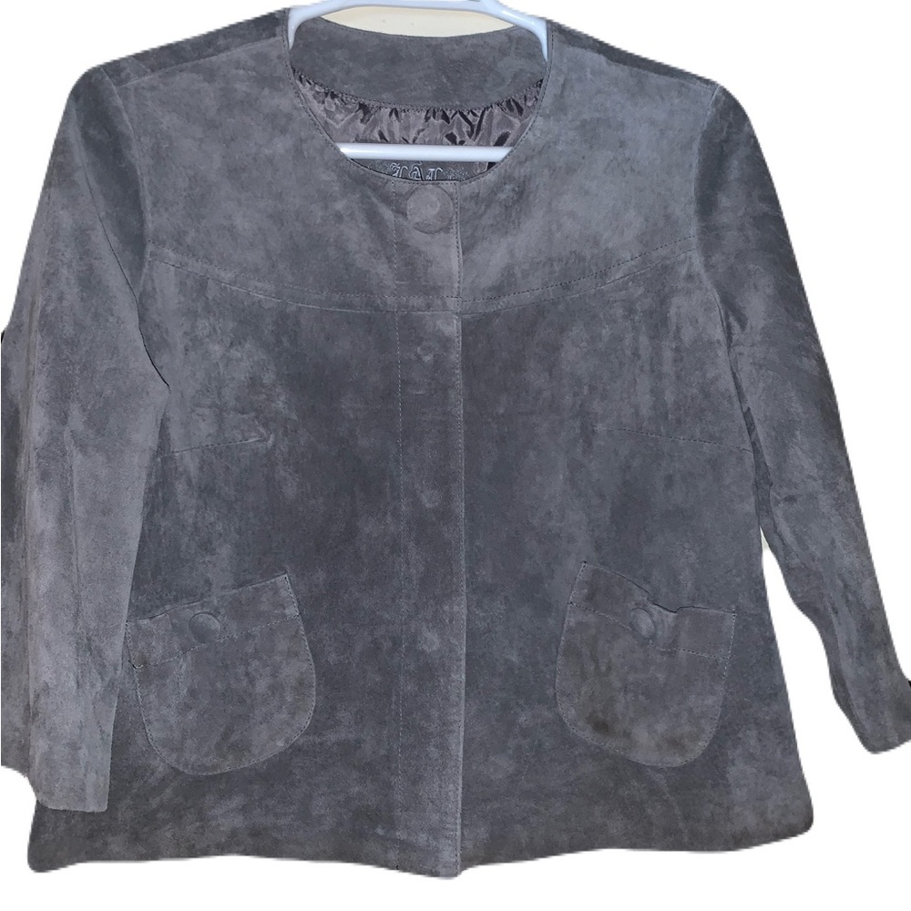 Vintage NWT Live A Little Suede Gray Jacket XL Boho Bell Sleeve